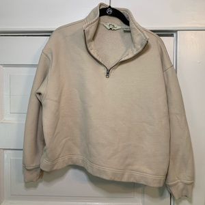 Quarter zip pullover sweatshirt - neutral
